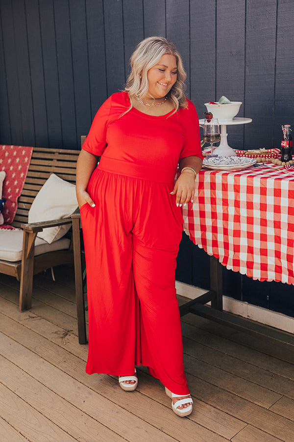 Backyard BBQ Jumpsuit Curves-Beginning Fashion