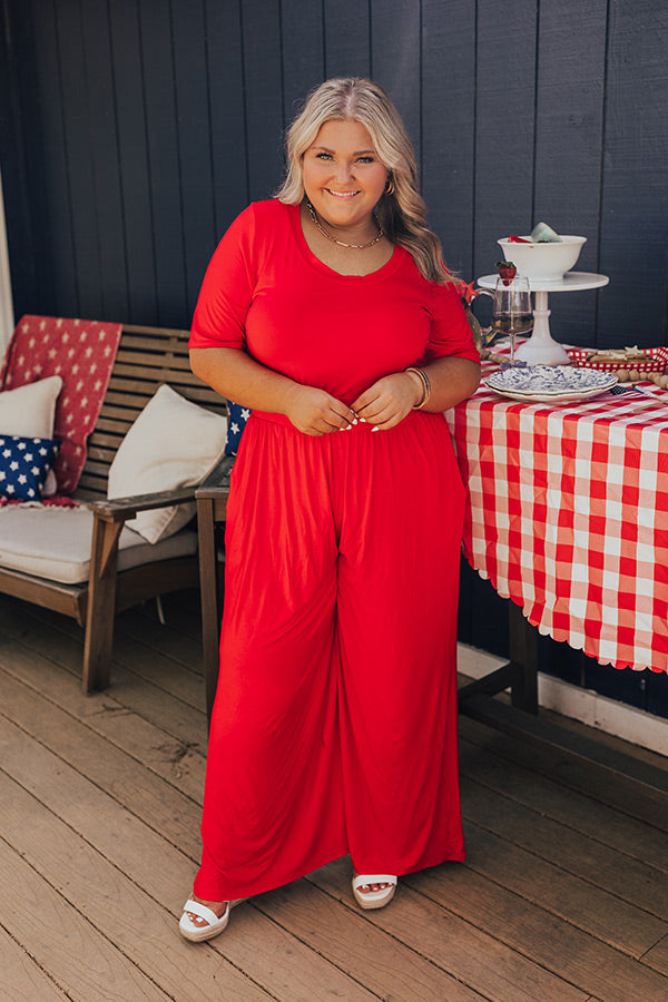 Backyard BBQ Jumpsuit Curves-Beginning Fashion