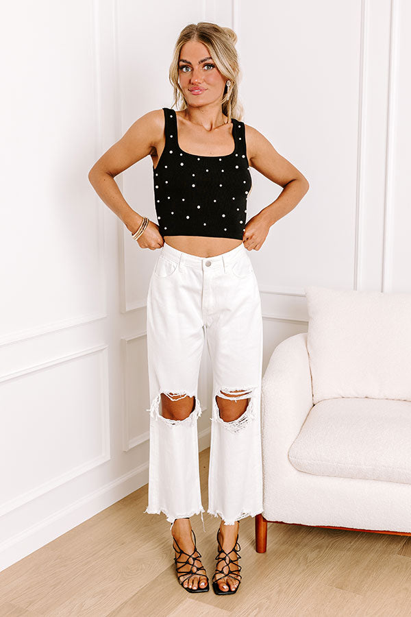Final Touch Embellished Tank in Black-Beginning Fashion