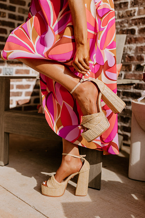 Clary Raffia Woven Platform Heel-Beginning Fashion