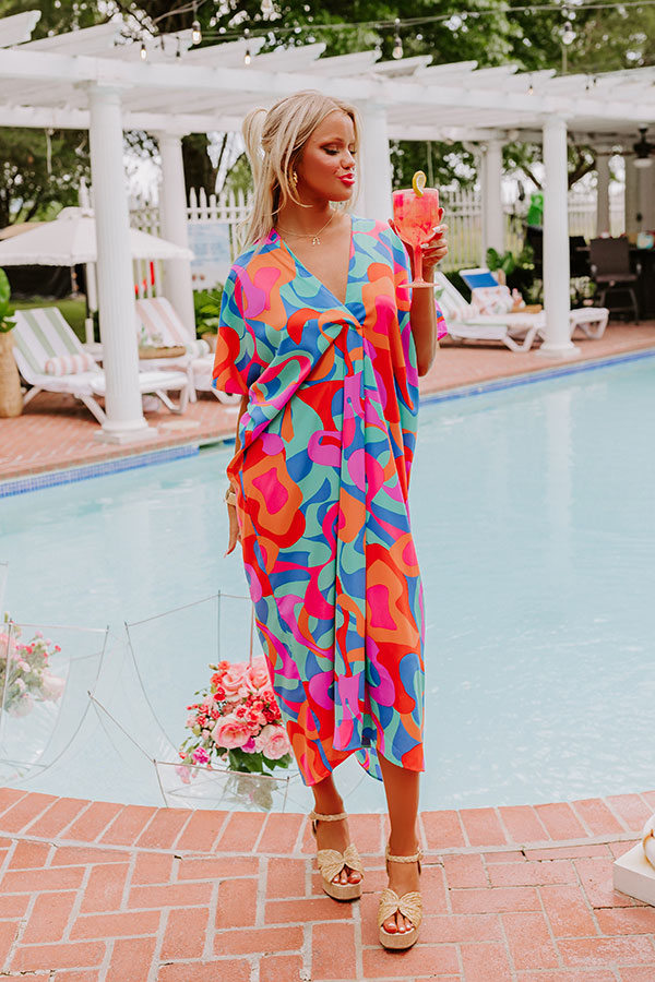 Beachy Days Caftan Midi in Ocean Wave-Beginning Fashion