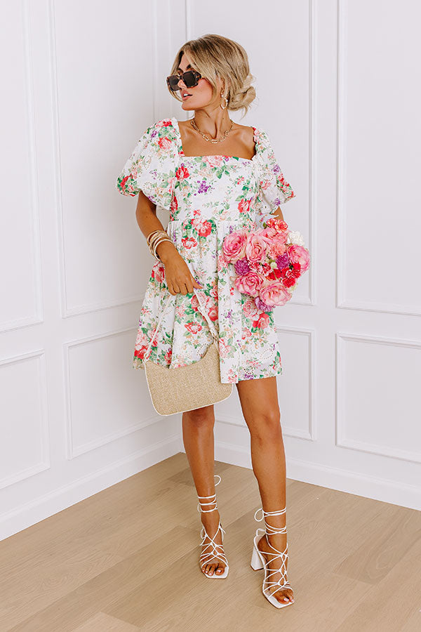 Garden Bliss Eyelet Mini Dress-Beginning Fashion