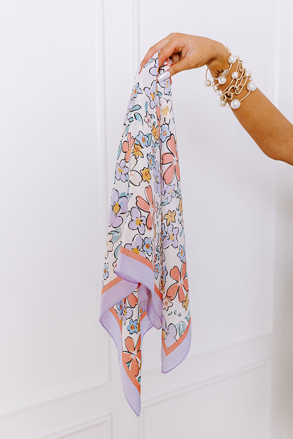 Floral Dream Satin Scarf-Beginning Fashion