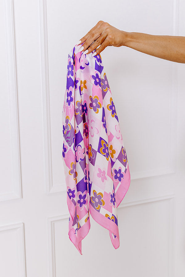 Flower Power Satin Scarf-Beginning Fashion