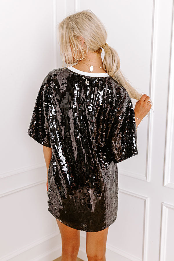 Gameday Sequin Tunic in Black-Beginning Fashion