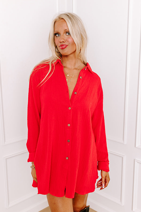 Breezy Chic Romper in Red-Beginning Fashion