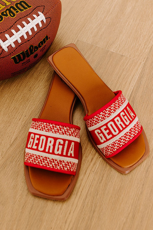 Georgia Embroidered Sandal in Red-Beginning Fashion
