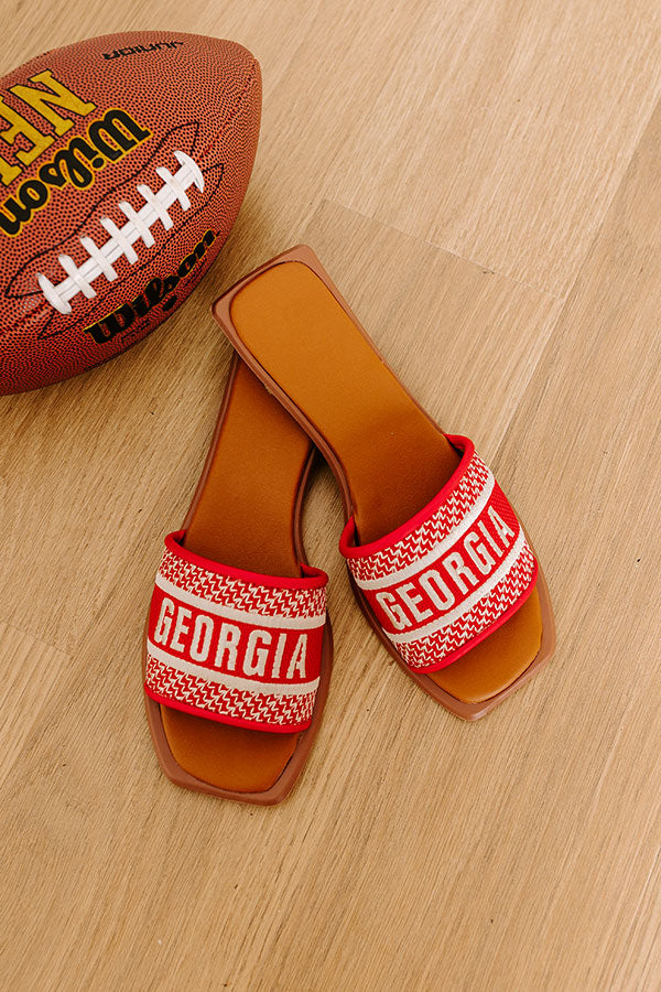 Georgia Embroidered Sandal in Red-Beginning Fashion