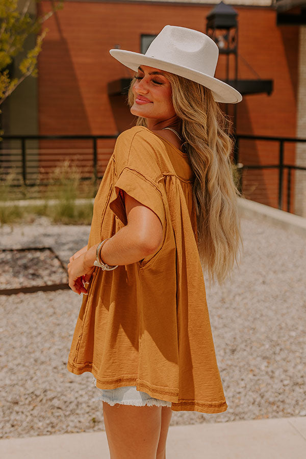 Full Of Charm Shift Top in Camel-Beginning Fashion