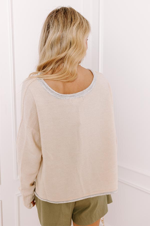 Chai Latte Please Knit Crop Sweater-Beginning Fashion