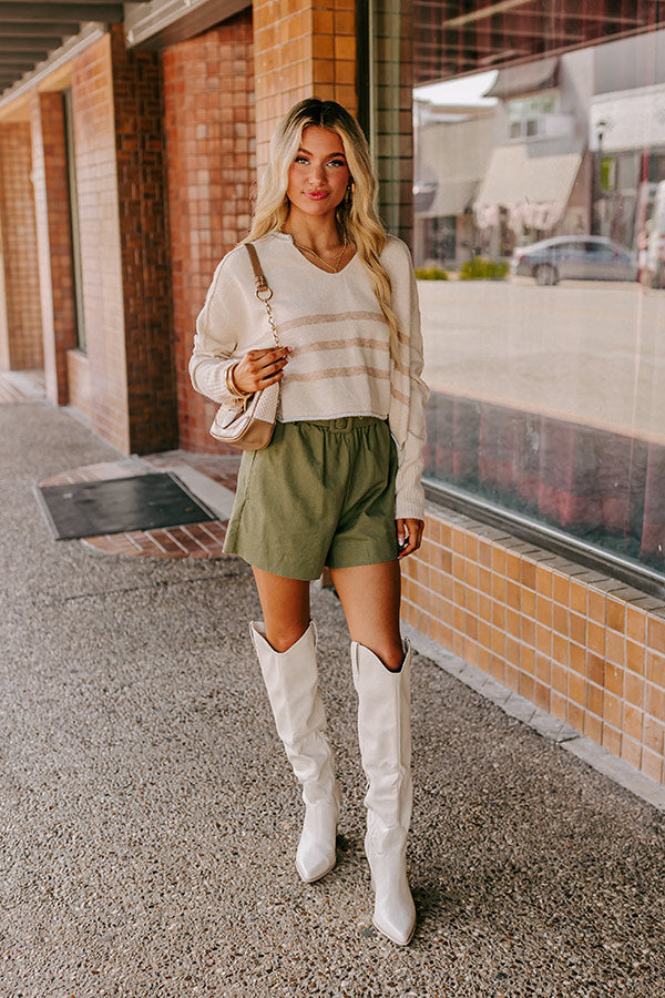 Chai Latte Please Knit Crop Sweater-Beginning Fashion