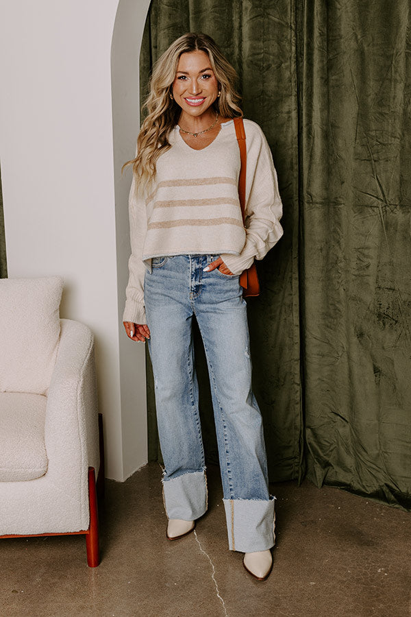 Chai Latte Please Knit Crop Sweater-Beginning Fashion