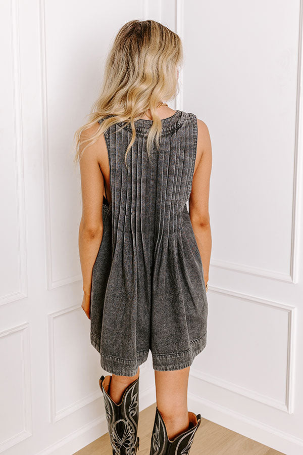 Bae Watch Denim Romper in Vintage Black-Beginning Fashion