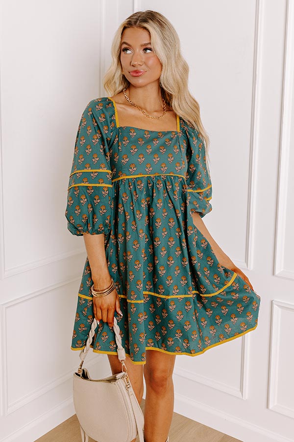 Boho Brunch Floral Mini Dress-Beginning Fashion