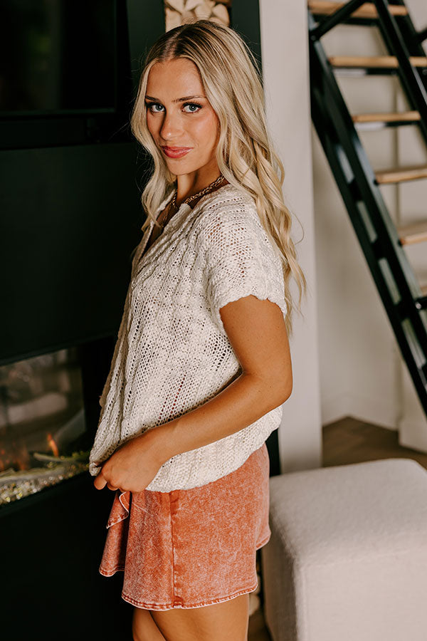 Block Party Chic Knit Top in Ivory-Beginning Fashion