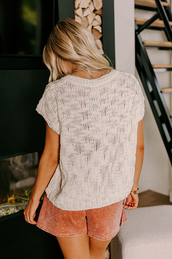Block Party Chic Knit Top in Ivory-Beginning Fashion