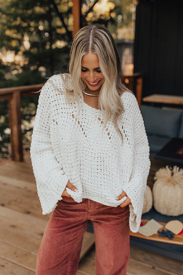 Harvest Season Knit Sweater in Ivory-Beginning Fashion