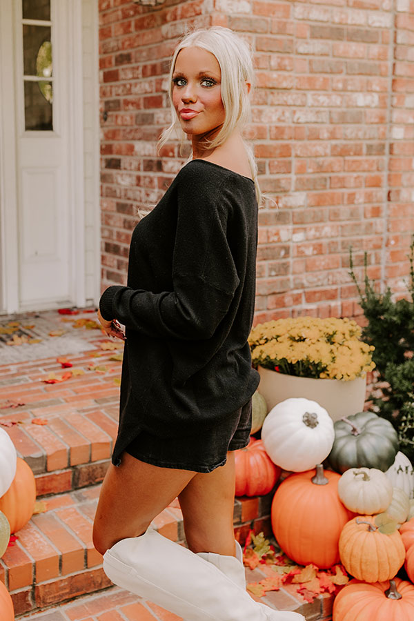 Fall Latte Shift Sweater in Black-Beginning Fashion