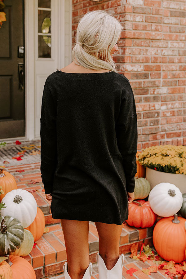 Fall Latte Shift Sweater in Black-Beginning Fashion