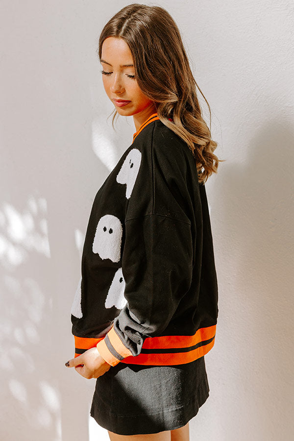 Hey Boo Embroidered Sweatshirt-Beginning Fashion