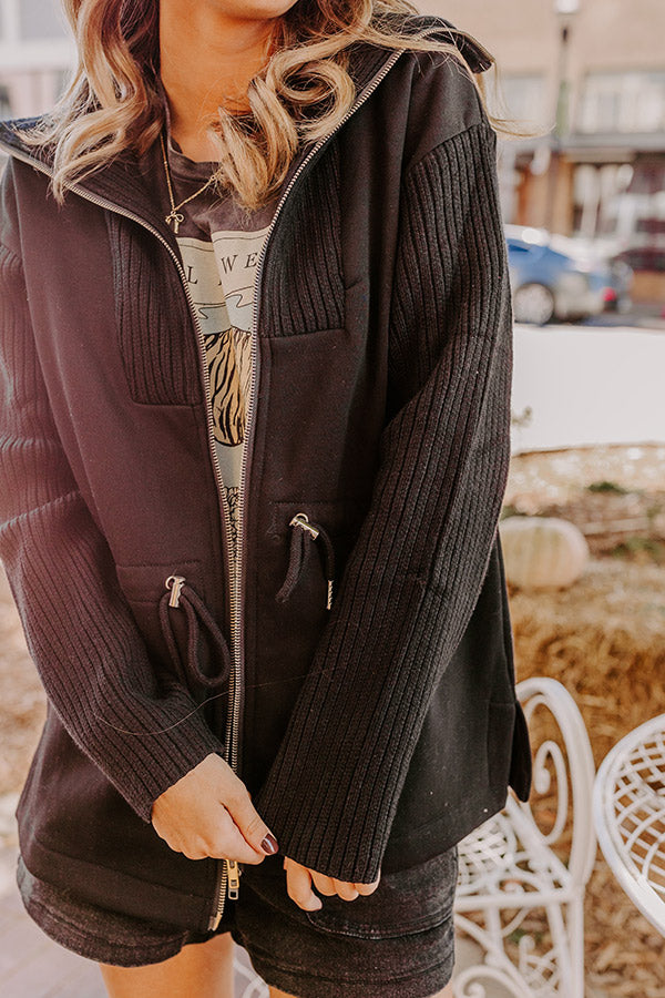 Fall Stroll Drawstring Jacket-Beginning Fashion