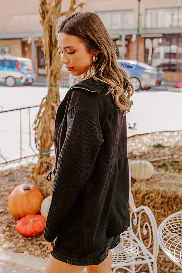 Fall Stroll Drawstring Jacket-Beginning Fashion