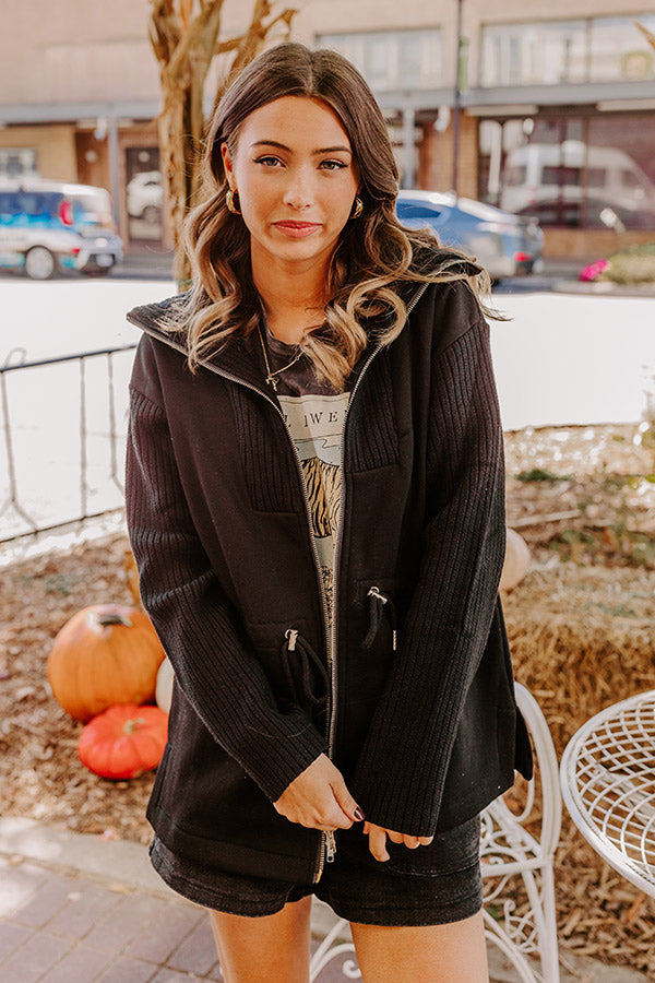 Fall Stroll Drawstring Jacket-Beginning Fashion