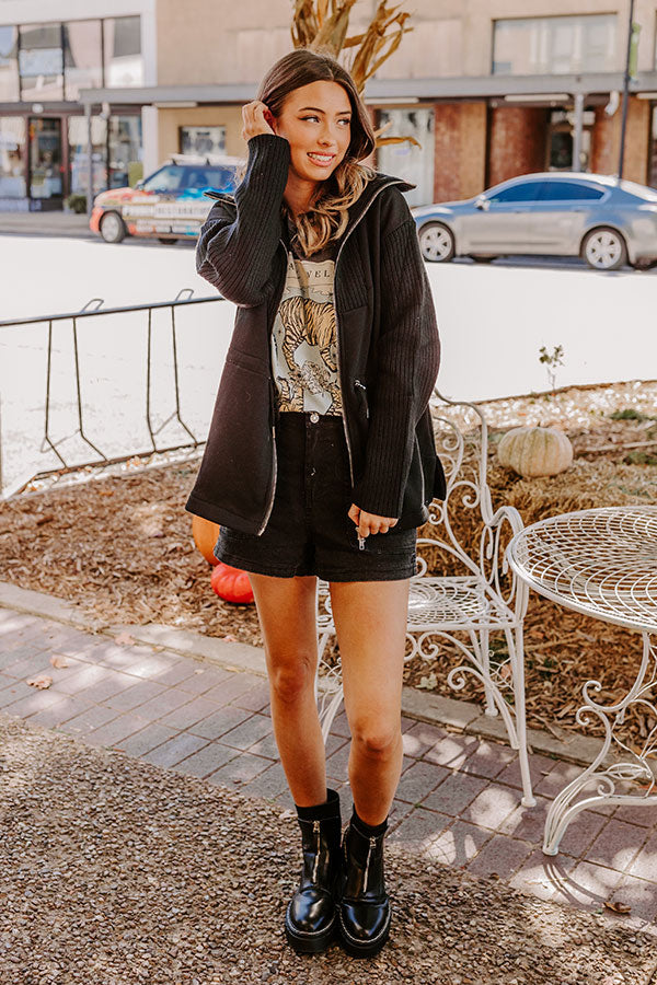 Fall Stroll Drawstring Jacket-Beginning Fashion