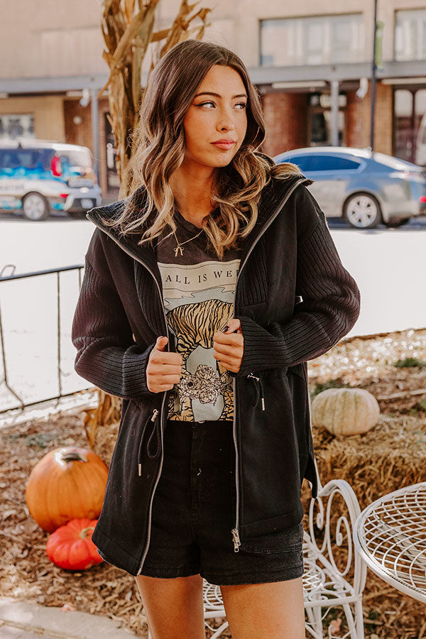 Fall Stroll Drawstring Jacket-Beginning Fashion