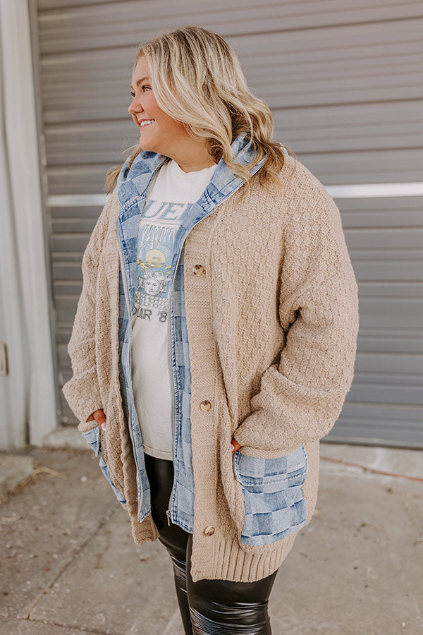 Cafe Cuddles Knit Jacket Curves-Beginning Fashion