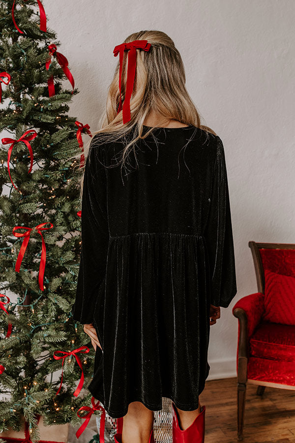 Chic Lifestyle Front Tie Velvet Mini Dress in Black-Beginning Fashion