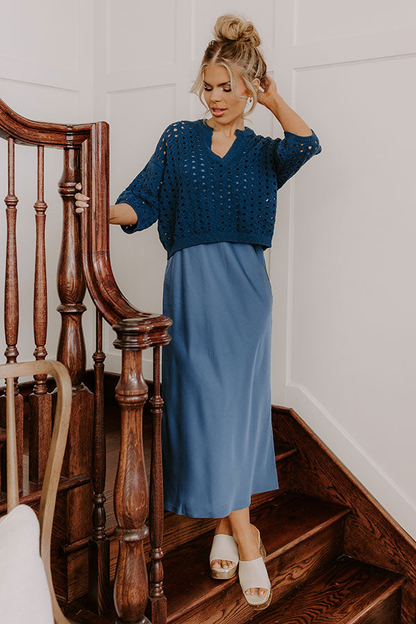 Bistro Cutie Satin Midi Dress Set-Beginning Fashion