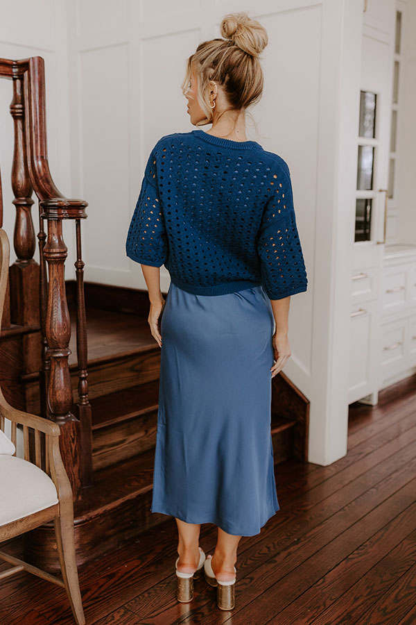 Bistro Cutie Satin Midi Dress Set-Beginning Fashion