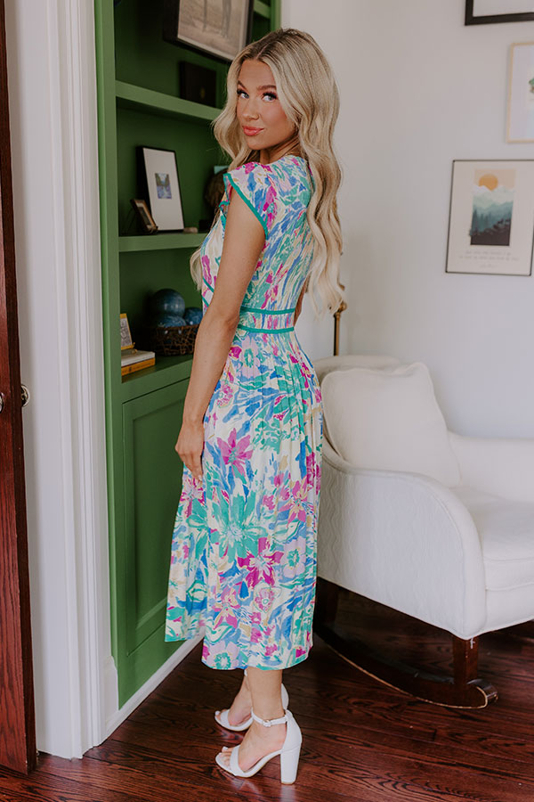 Blooming Beauty Pleated Midi Dress-Beginning Fashion