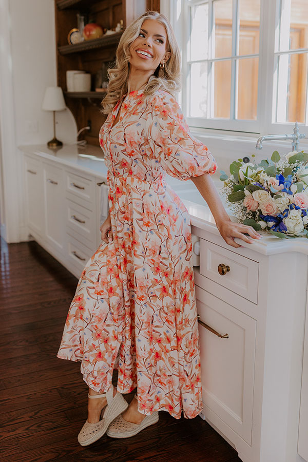 Bellini's Please Floral Midi Dress-Beginning Fashion