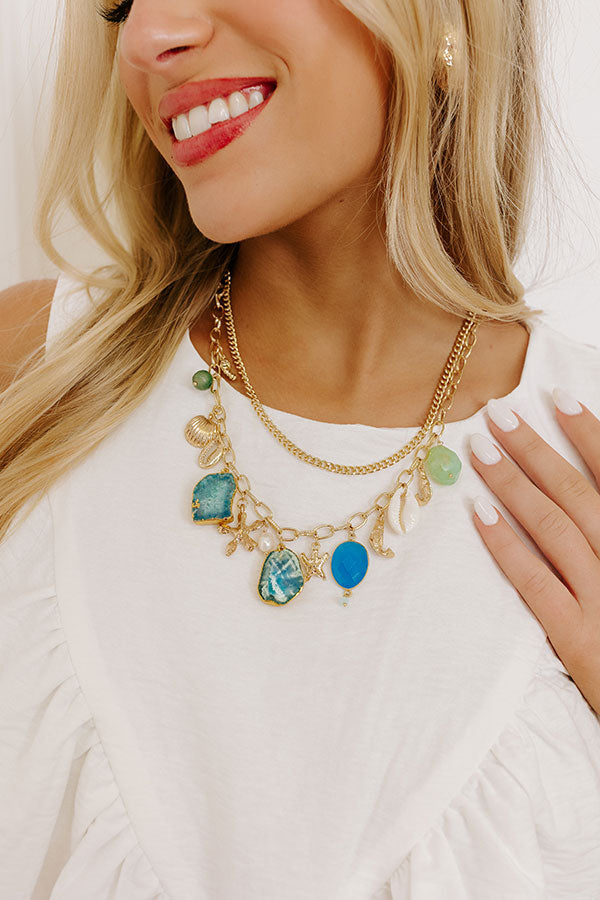 Coastal Views Semi Precious Charm Necklace-Beginning Fashion