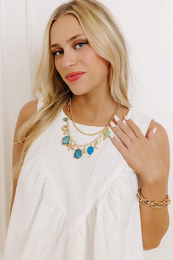 Coastal Views Semi Precious Charm Necklace-Beginning Fashion