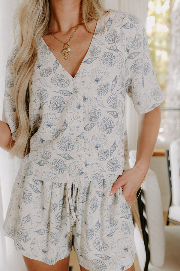 Beachcomber Linen-Blend Button Down Top-Beginning Fashion