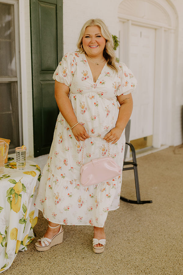 Field Of Grace Floral Midi Dress Curves-Beginning Fashion