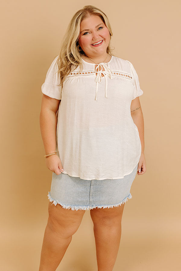 Cafe And Caramel Shift Top Curves in Ivory-Beginning Fashion