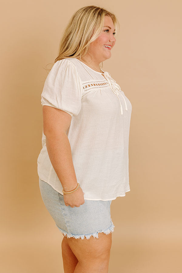 Cafe And Caramel Shift Top Curves in Ivory-Beginning Fashion