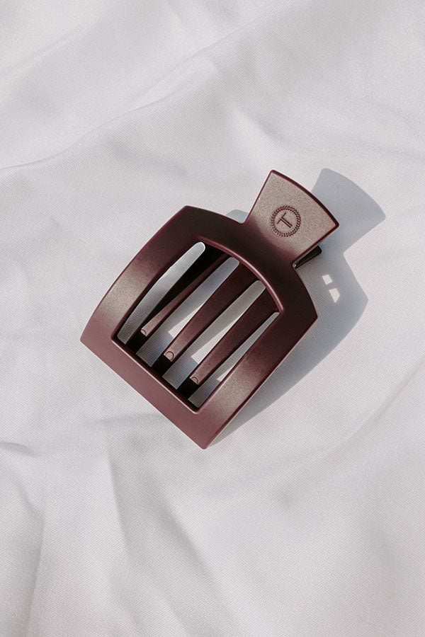 Flat Small Square Hair Claw Clip in Plum-Beginning Fashion