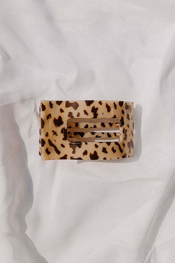 Flat Medium Rectangle Hair Claw Clip in Blonde Tortoiseshell-Beginning Fashion