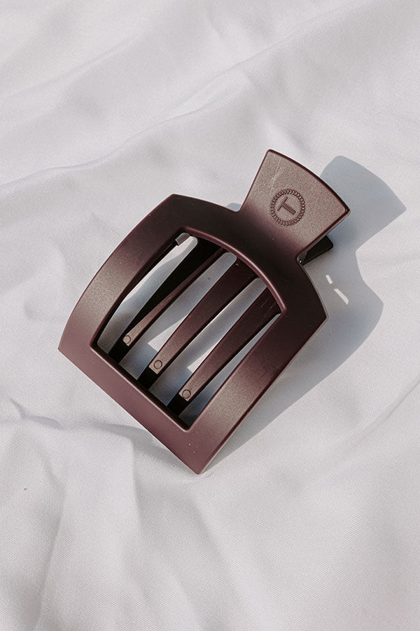 Flat Medium Square Hair Claw Clip in Plum-Beginning Fashion