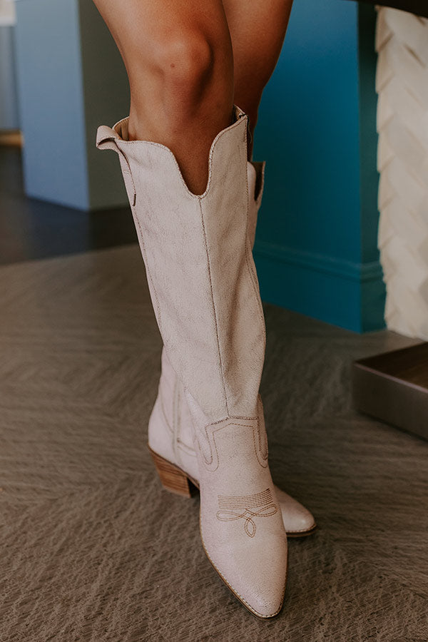 Hats Off Knee High Boot in Natural-Beginning Fashion