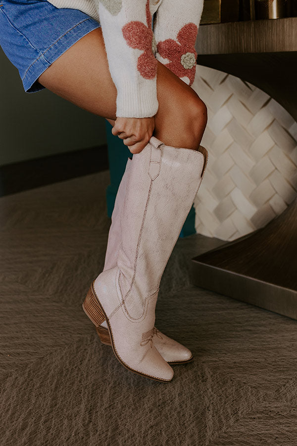 Hats Off Knee High Boot in Natural-Beginning Fashion