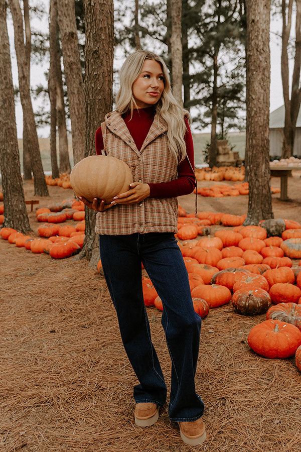 Bonfire Cozy Plaid Puffer Vest-Beginning Fashion