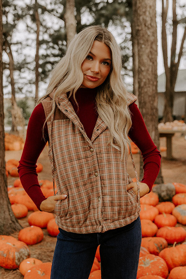 Bonfire Cozy Plaid Puffer Vest-Beginning Fashion