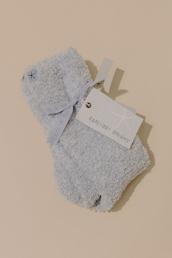 Barefoot Dreams CozyChic Heathered Crew Socks in Snow Drop-Beginning Fashion