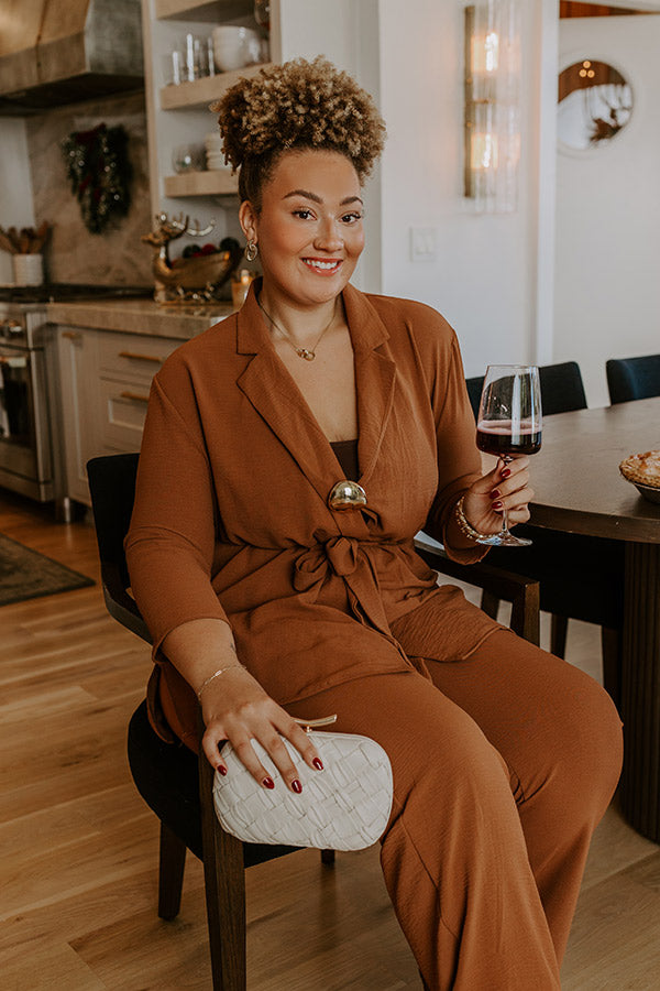 First Class Plans Belted Lightweight Jacket in Camel Curves-Beginning Fashion